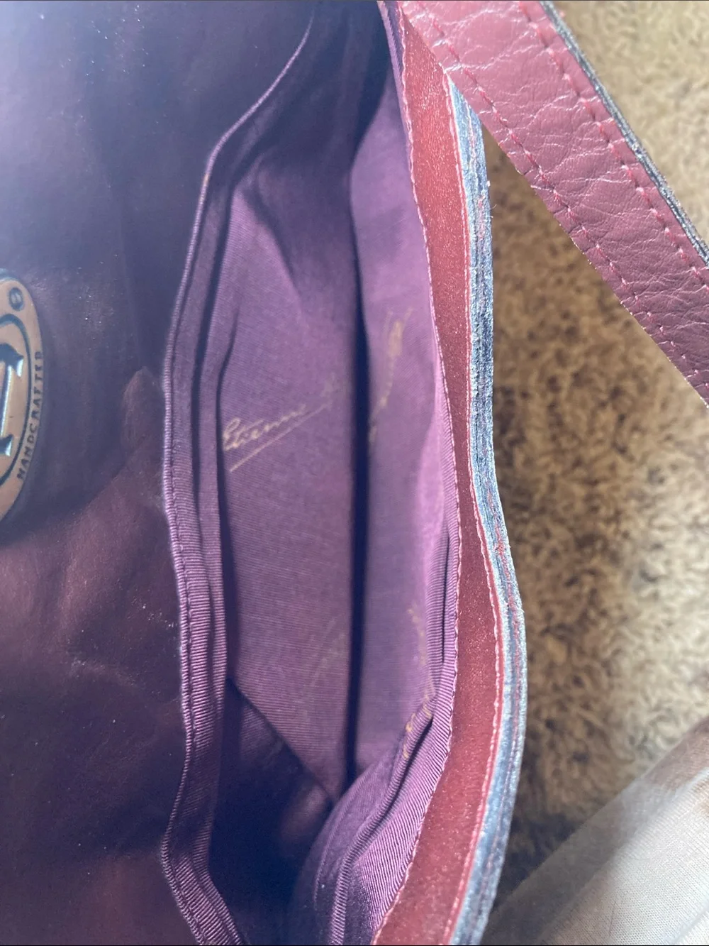 Etienne Aigner Burgundy Leather Shoulder Bag